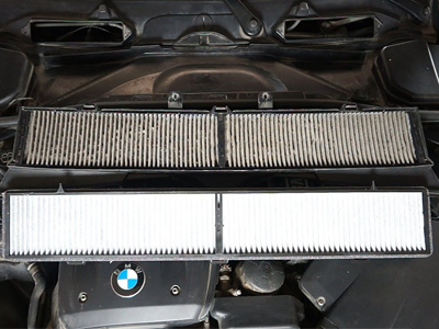 Сравнение старого и нового салонного фильтра BMW - 3
